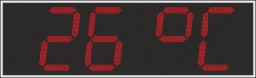 Электронные часы-термометр для улицы (Яркость светодиода 3,5 кд. - прямое солнце). Высота знака 50 см. Количество символов 4. Размер 2100х600х130 или 60 мм.