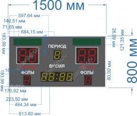 Табло для баскетбола № 9. Размер 1500х800х130 мм.